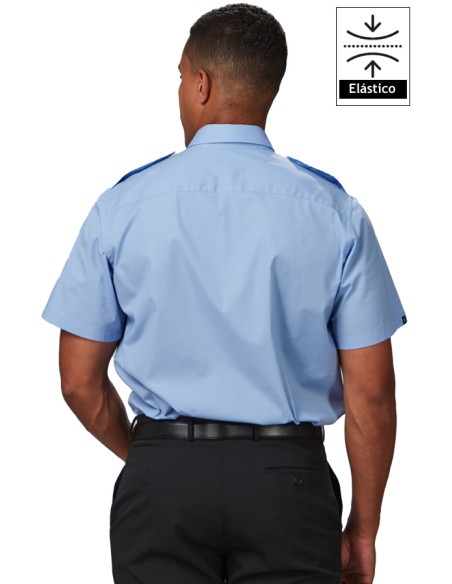 CAMISA UNISEX CHARRETERAS M/C -celeste