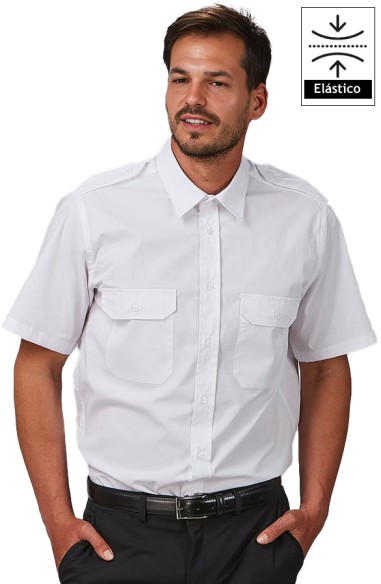 CAMISA UNISEX CHARRETERAS M/C -blanco