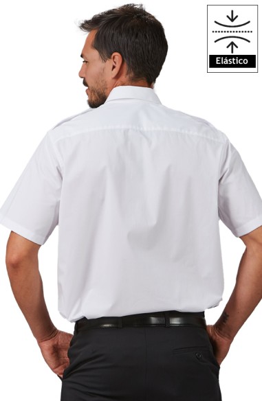 CAMISA UNISEX CHARRETERAS M/C -blanco