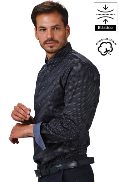 CAMISA DE PUNTOS BICOLOR HOMBRE NINO