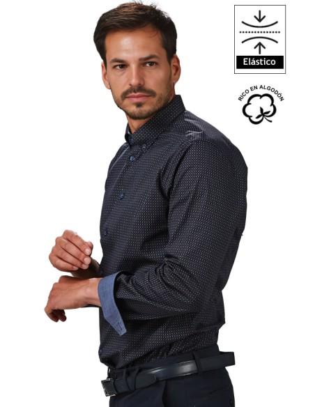 CAMISA DE PUNTOS BICOLOR HOMBRE NINO