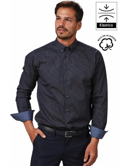 CAMISA DE PUNTOS BICOLOR HOMBRE NINO