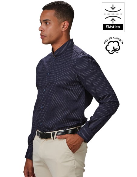 CAMISA PUNTEADA CUELLO MAO HOMBRE ORACIO