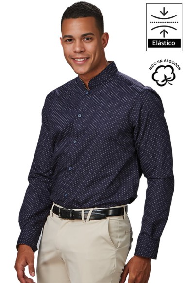 CAMISA PUNTEADA CUELLO MAO HOMBRE ORACIO
