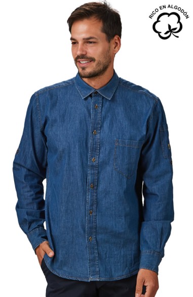 CAMICIA JEANS MANICA REGOLABILE UOMO MATTIA