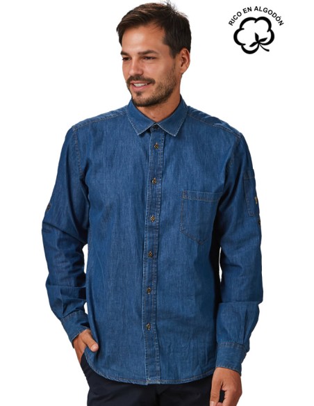 CAMICIA JEANS MANICA REGOLABILE UOMO MATTIA