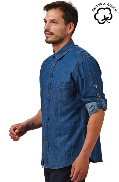 CAMICIA JEANS MANICA REGOLABILE UOMO MATTIA
