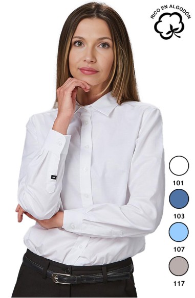 CAMISA MUJER M/L OXFORD REDLINE