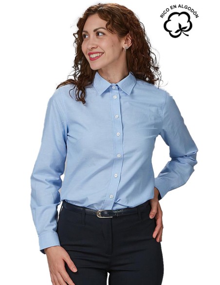 CAMISA MUJER M/L OXFORD REDLINE