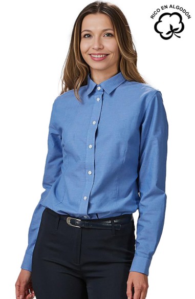 CAMISA MUJER M/L OXFORD REDLINE