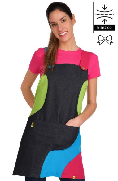 GREMBIULE DA INSEGNANTE - DENIM MULTICOLORE