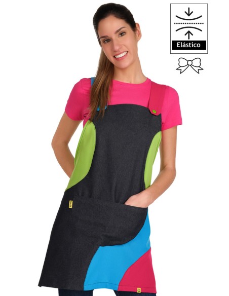 GREMBIULE DA INSEGNANTE - DENIM MULTICOLORE