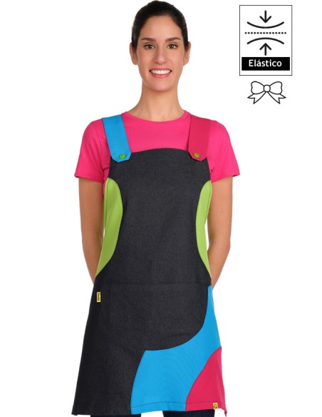 GREMBIULE DA INSEGNANTE - DENIM MULTICOLORE