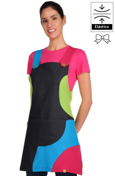 GREMBIULE DA INSEGNANTE - DENIM MULTICOLORE