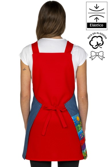 GREMBIULE MAESTRA JEANS BUS SCOLASTICO