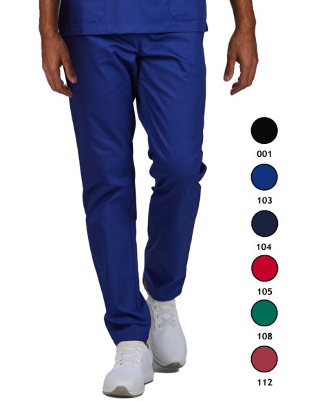 PANTALONI COLORE IN TWILL GOMMA