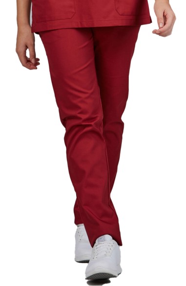 PANTALONI COLORE IN TWILL GOMMA