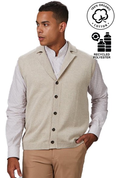 GILET IN MAGLIA CON BOTTONI DA UOMO