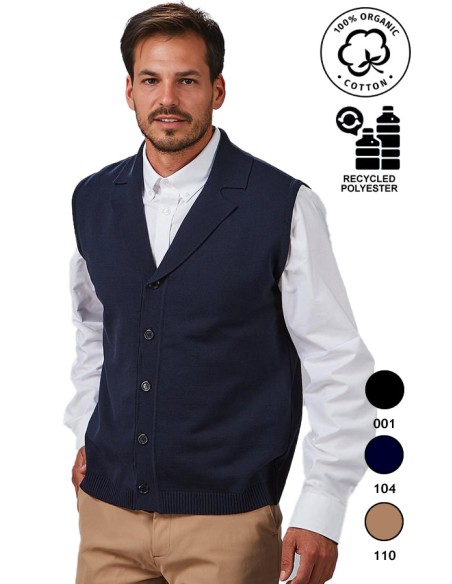 GILET IN MAGLIA CON BOTTONI DA UOMO