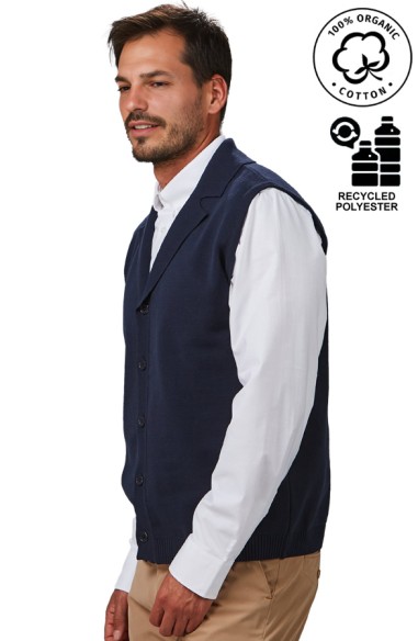 GILET IN MAGLIA CON BOTTONI DA UOMO