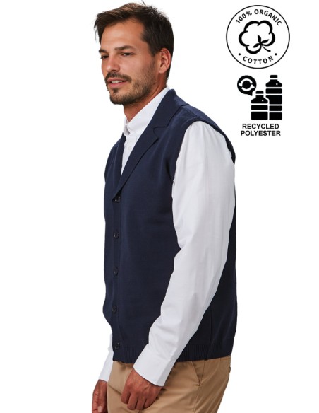 GILET IN MAGLIA CON BOTTONI DA UOMO