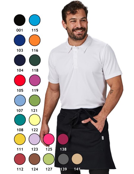 GREMBIULE CORTO COLORI TWILL 2 TASCHE