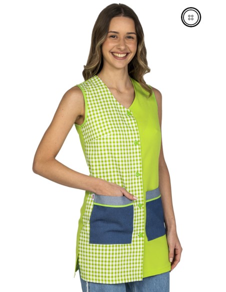 BATA SIN MANGAS VICHY PISTACHO