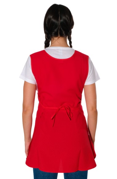GREMBIULE MAESTRA CAPPUCCETTO ROSSO RICAMO