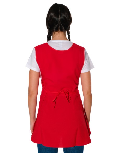 GREMBIULE MAESTRA CAPPUCCETTO ROSSO RICAMO