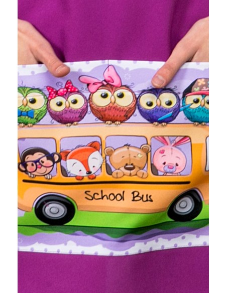 GREMBIULE MAESTRA SCHOOL BUS RICAMO