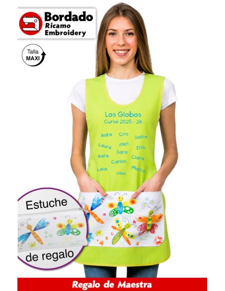 ESTOLA MAESTRA MARIPOSAS PISTACHO BORDADO