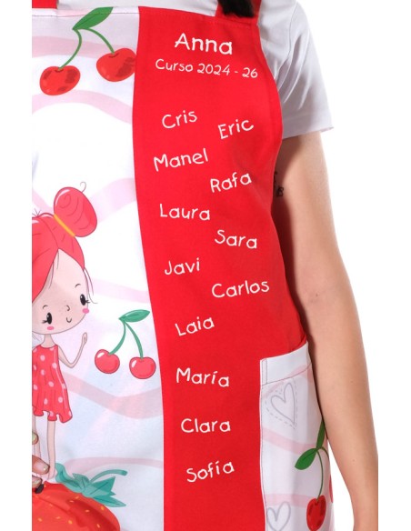 ESTOLA MAESTRA NIÑA FRUTAS BORDADO