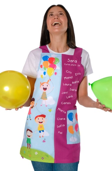 ESTOLA MAESTRA NIÑOS GLOBOS BORDADO