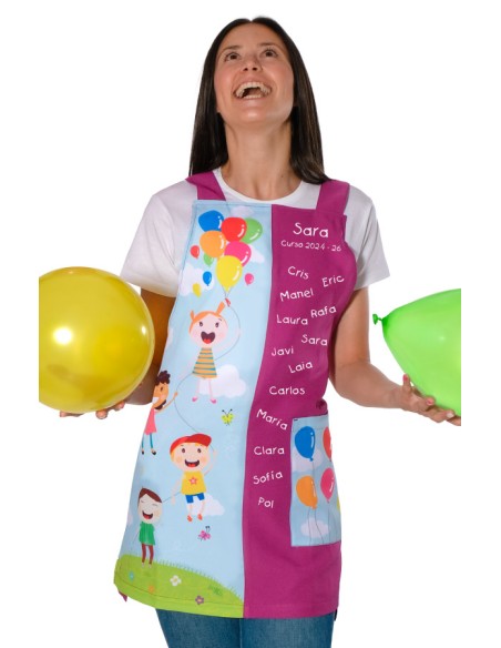 ESTOLA MAESTRA NIÑOS GLOBOS BORDADO