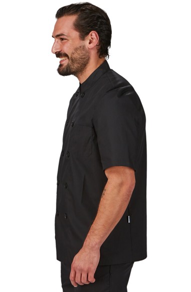 CHAQUETA COCINA UNISEX POPELIN FINO NEGRO M/C