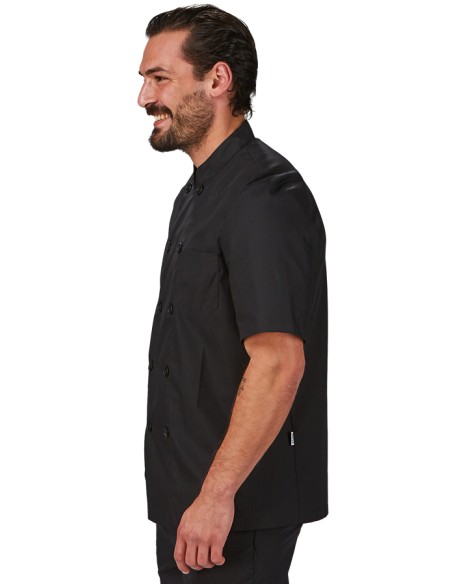 CHAQUETA COCINA UNISEX POPELIN FINO NEGRO M/C