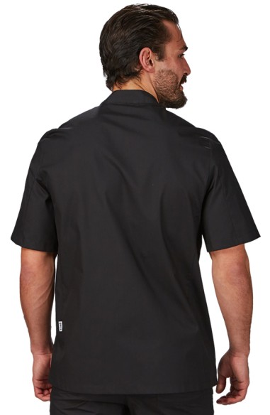 CHAQUETA COCINA UNISEX POPELIN FINO NEGRO M/C