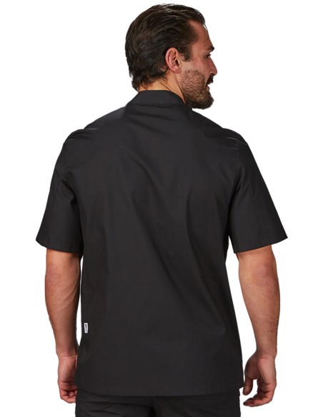 CHAQUETA COCINA UNISEX POPELIN FINO NEGRO M/C