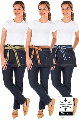 GREMBIULE CORTO NAVY A STRISCE COMBINABILI SAHARA