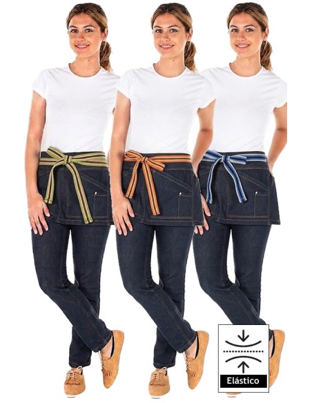 GREMBIULE CORTO NAVY A STRISCE COMBINABILI SAHARA