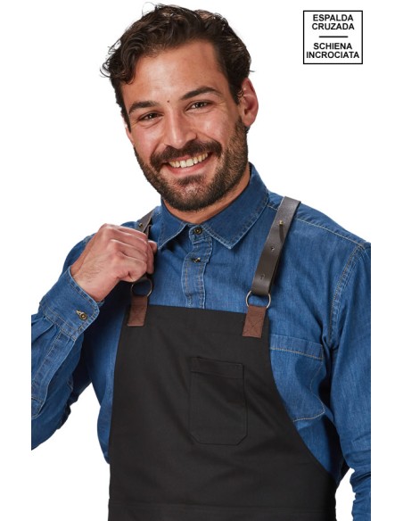 DELANTAL PETO Y TIRAS DE PIEL