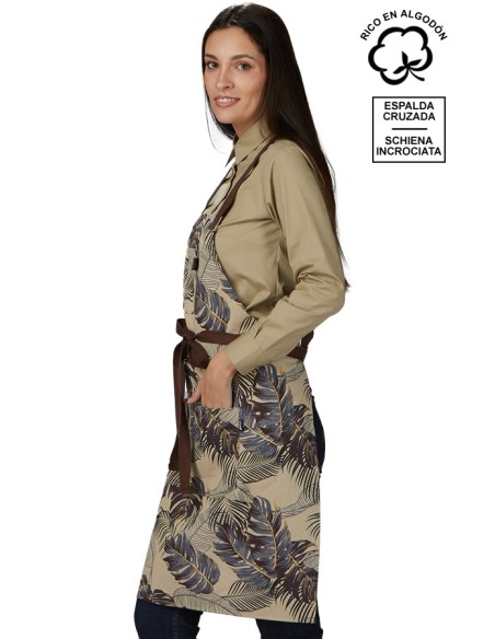 DELANTAL PETO ESTAMPADO FLORAL
