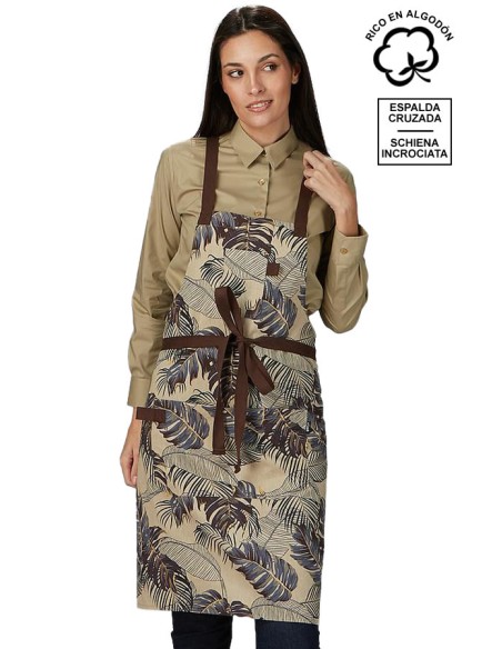 DELANTAL PETO ESTAMPADO FLORAL