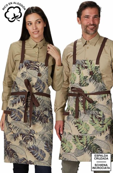 DELANTAL PETO ESTAMPADO FLORAL