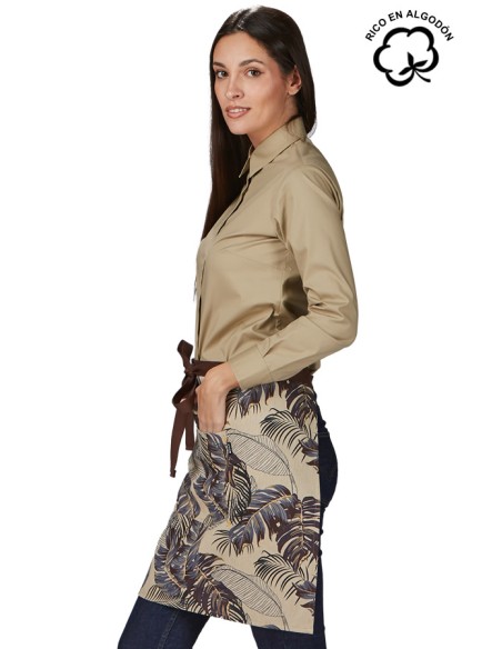 DELANTAL CORTO ESTAMPADO FLORAL