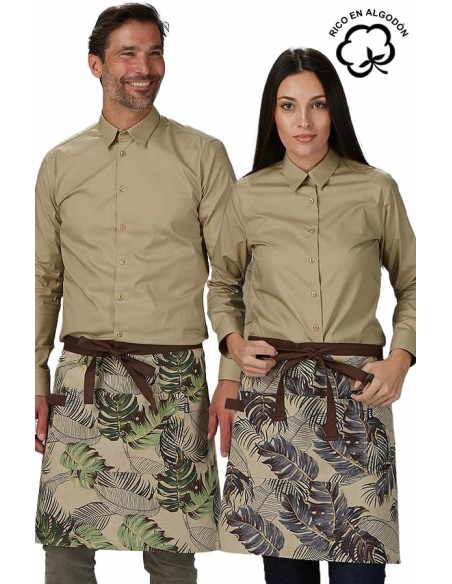 DELANTAL CORTO ESTAMPADO FLORAL