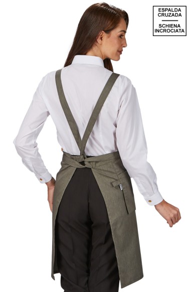 GREMBIULE PETTORINA TASCA DEL PORTAFOGLIO TWILL RICICLATO