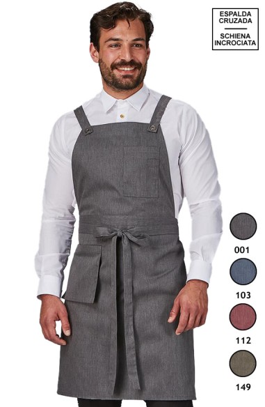 GREMBIULE PETTORINA TASCA DEL PORTAFOGLIO TWILL RICICLATO