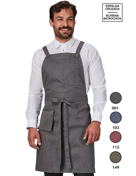 GREMBIULE PETTORINA TASCA DEL PORTAFOGLIO TWILL RICICLATO