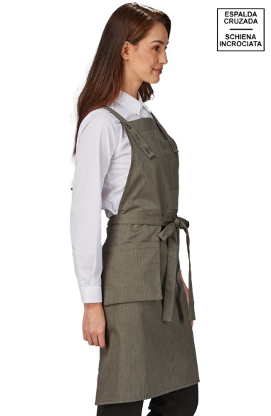 GREMBIULE PETTORINA TASCA DEL PORTAFOGLIO TWILL RICICLATO